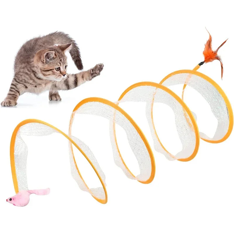 Jouet de tunnel en spirale pour chat